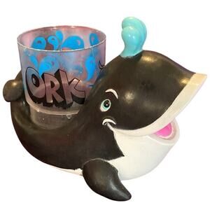 Jafra Cosmetics Orca ORK Kids Toothbrush Bath Set Vintage Cup Novelty Rare